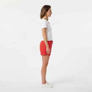 Women's 2 Piece Set Cotton <b>Short</b> Sleeve Regular Fit T-Shirt With <b>Red</b> <b>Shorts</b> Casual Spring Summer Wear - Product Image 4