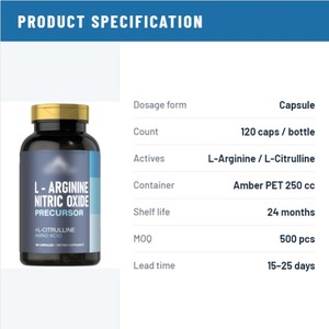 L-Arginine L-Citrulline Précurseur d'Oxyde Nitrique Supplément d'Acides Aminés Énergisant à Base de Plantes 90 Capsules Végétaliennes Naturelles - Product Image 4
