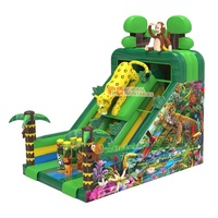 Toboggan gonflable de qualité commerciale avec piscine à jets d'eau, toboggan aquatique en PVC pour enfants, idéal pour les jeux d'été en extérieur et la location pour fêtes
