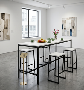 Modern Counter Height <b>Bar</b> <b>Table</b> and 4 Stools Dining Set for Cafe Restaurant <b>Kitchen</b> Small Spaces - Product Image 1
