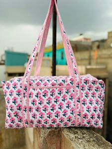 Nueva Bolsa de Mano Grande Personalizada de Algodón Acolchado, Bolsa de Hombro con Estampado Floral, Lavable, Bolsa de Viaje, Bolsas de Compras Ecológicas para Yoga - Product Image 2