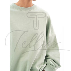 เสื้อสเวตเชิ้ตคอกลมไซส์ใหญ่สำหรับผู้หญิง สีดำล้วน ถักทอ แขนยาว สวมใส่สบายๆ ในฤดูใบไม้ร่วง เสื้อสเวตเชิ้ตโอเวอร์ไซส์สำหรับผู้หญิง - Product Image 4