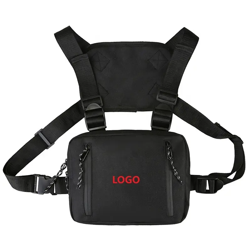 MOQ 10 Custom LOGO Functional Messenger Backpack Utility Men Women Front Chest Rig Vest Pack Bag for Outdoor Travel