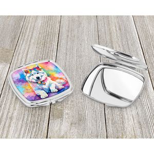 Samoyède Hippie Dawg Compact Pliant De Poche Miroir De Maquillage Portable Voyage Miroir Décoratif pour Femmes Filles Poche Idées Cadeaux - Product Image 3