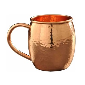 แก้วทองแดงตีลายสไตล์วินเทจกลางศตวรรษ ภาชนะโลหะทนทานสำหรับกาแฟและชา - Product Image 1