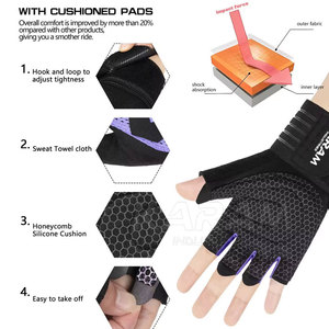 Gants de sport légers en cuir à demi-doigts avec maintien sécurisé et design respirant pour l'entraînement physique unisexe, fabriqués au Pakistan - Product Image 2