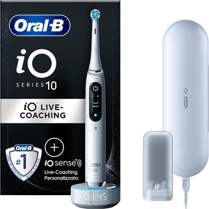 แปรงสีฟันไฟฟ้า Oral-B IO 10 สีขาว แบบชาร์จได้ 1 หัวแปรง 1 กล่องใส่แปรงแบบพกพา 1 แปรงสีฟัน จอแสดงผล LED อัจฉริยะ ขนแปรงนุ่ม กันน้ำ - Product Image 4
