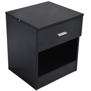 Comodino Intelligente con 1 Cassetto e Maniglia in Metallo, Stile Francese, Nero, per Camera da Letto e Appartamenti - Product Image 4