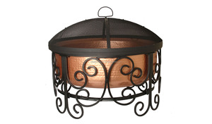 Steel <b>Fire</b> <b>Pit</b> with Poker Indoor/Outdoor Metal Wood Burning Fireplace for Home or Garden Use - Product Image 2
