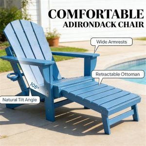 Set di 2 sedie pieghevoli blu per cortile e patio - Product Image 2