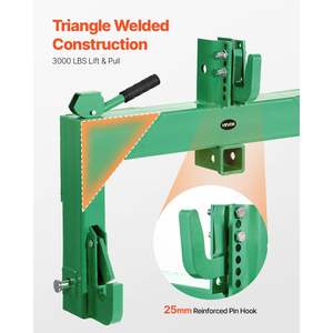 Attelage rapide à 3 points pour tracteur, robuste, vert, capacité de levage de 3000 lb, 5 niveaux de réglage, adaptation par boulon, modèle à 2 récepteurs - Product Image 4