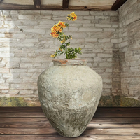 KAMAL ART CRAFT Pot Tanah Liat Terakota Vintage Rustic Besar 33 Inci 10L 12 Lubang Ramah Lingkungan Sistem Drainase Penyiraman Otomatis untuk Kebun