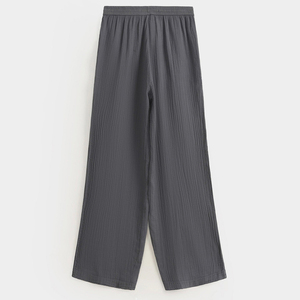 Pantalon de yoga pour femme, style flare, jambe large, en spandex/coton, anti-plis, avec cordon de serrage - Product Image 3