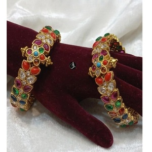 Dazzling Gold Plated Ethnic <b>Bangle</b> Bracelets <b>Set</b> With Crystal Rhinestones For Women Wedding Party Jewelry Classic Style - Product Image 1