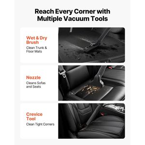 Aspiratore Commerciale Wet/Dry da 11 Galloni, 5.5 HP di Picco, 1350W, Portatile, Autopulente con un Solo Pulsante, 1.25in x 7, per Uso Commerciale - Product Image 5