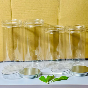 Pavico VIETNAM Factory Customizable Color Logo <b>Plastic</b> Lid Cylinder Wide Mouth <b>Jar</b> Transparent Dry Food Fruit PET <b>Plastic</b> <b>Jar</b> - Product Image 4