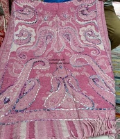 Écharpes longues en laine bouillie fine brodées à la main, motifs variés et colorés, étoles de mode pour l'hiver, vente en gros depuis l'Inde