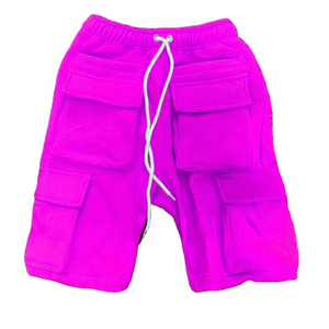 Pantalones Cortos Cargo para Hombre, Color Naranja, Cintura Media, Cierre de Cremallera, Bolsillos Casuales, 100% Algodón, Estilo Sólido Ecológico - Product Image 3