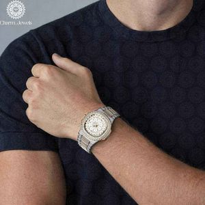 Charm_Jewels Luxury Men's Stainless Steel <b>Diamond</b> <b>Watch</b> Rectangle Analog Quartz 40mm Sapphire Crystal Folding Clasp - Product Image 3