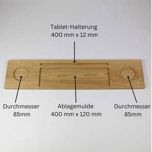 Plateau de rangement rectangulaire en bois avec découpes pour tablette, verre à vin, bougie – Design minimaliste, multifonctionnel, compatible lave-vaisselle, pour la cuisine - Product Image 4