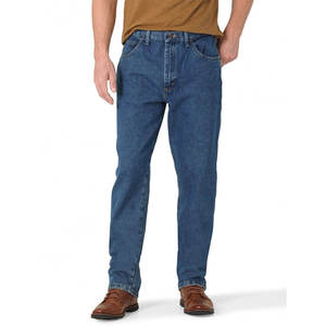 Jeans Ajustados Personalizados al por Mayor para Hombre, con Logotipo Frontal, Lavado Medio, 100% Algodón, Secado Rápido, Pantalones Casuales de Mezclilla - Product Image 1