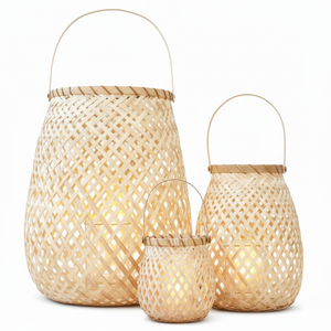 Bamboo <b>Lantern</b> Vietnam Best Selling Handmade Eco-friendly Candle Holders Natural Table <b>Lamp</b> Handles Home & Gardens Decor - Product Image 4