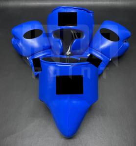 Guantes de Boxeo Azules Personalizables de Primera Calidad, con Agarre Ergonómico, Cuero Vacuno Genuino, Acolchado Grueso de 4 Capas, con Cordones Antideslizantes - Product Image 1