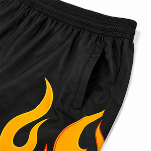 Custom Sublimated Flame Print Football Shorts Quick Dry Breathable Anti-Bacterial 220 GSM Polyester Elastic Waist Sports - Product Image 5