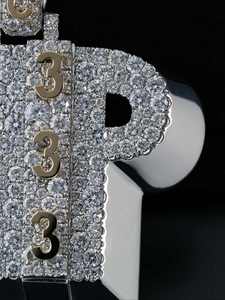 Custom <b>Name</b> Charm Pendant Rhodium Plated Moissanite 925 Sterling Silver Hip Hop Style Iced Out <b>Chain</b> Indian Made for Gift - Product Image 3