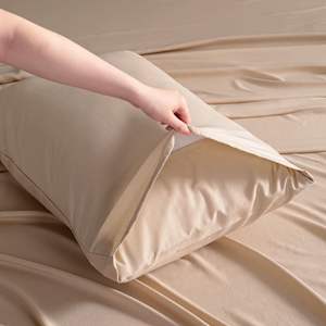 Lenzuolo in bambù di seta sintetica, morbido e fresco, tra cui federa profonda tasca, lenzuolo kaki - Product Image 5