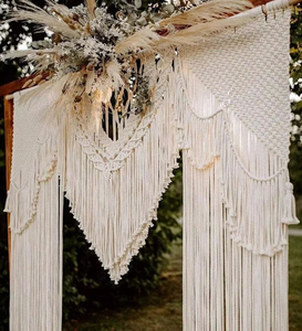 Décoration murale de luxe, grande toile murale bohème faite à la main en macramé pour cérémonie, fête, décoration de la maison - Product Image 3