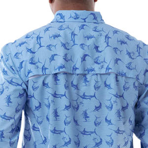 Chemise de pêche d'été légère personnalisée à manches longues, protection solaire UPF 50+, coupe-vent, séchage rapide, design tactique à boutons sur le devant - Product Image 3