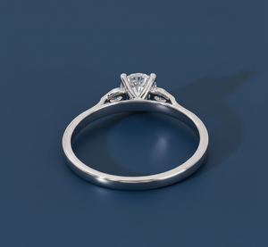 Anillo de Compromiso con Diamante Cultivado en Laboratorio de 0.53CT, Tres Piedras, VVS2, Certificado IGI, Oro Blanco de 14K, Bañado en Rodio, Anillo de Boda, Venta al Por Mayor - Product Image 4