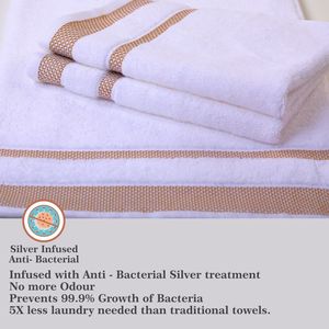 Serviette de bain blanche de luxe de qualité supérieure, en coton éponge doux, séchage rapide, très absorbante, écologique - Product Image 6