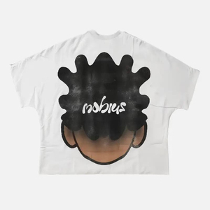 2025 Men's Blank Box Raw Hem Cut <b>Tee</b> T Shirt Streetwear Oversized Heavyweight Drop Shoulder Boxy Fit Cropped T Shirt Men - Product Image 2