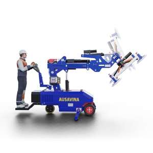 Robot de levage à ventouse pour dalles de pierre, marbre et granit, capacité 400 kg, hauteur de levage 3,4 m, avec batterie et roues de chariot - Product Image 2