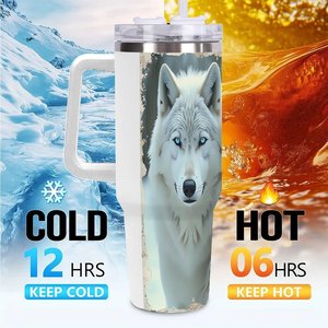 Stainless Steel Tumbler 40oz Insulated Travel Mug With Handle For Cold <b>Hot</b> Drinks - Product Image 6