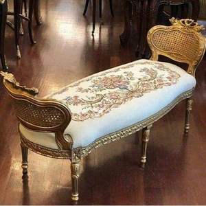 Chaise de salon de style français antique, dossier Queen Anne, assise rembourrée en mousse, pieds en bois, garantie 5 ans, pour chambre et entrée - Product Image 3
