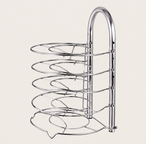 Space-Saving 5-Tier Metal Pan Organizer Rack Heavy Duty Vertical Cookware Storage Holder for Kitchen Cabinets <b>Pot</b> <b>Stand</b> - Product Image 3