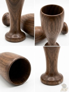 แก้วไวน์ไม้ธรรมชาติทรงเบสบอล งานแฮนด์เมดสไตล์วินเทจ ของตกแต่งบ้าน - Product Image 6