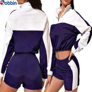 Conjunto de 2 Piezas Personalizado para Mujer, a la Moda, de Alta Calidad, Elástico, Impermeable, Unisex, Chaqueta Cortavientos de Nailon con Cremallera para Mujer - Product Image 6