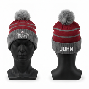 TAISON SPORTS Premium 280 GSM Soft Wool Beanie <b>Cap</b> Green Jacquard Knit Woven Label Custom Logo Cuffed Unisex Adjustable <b>Winter</b> - Product Image 4
