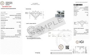 Diamant rond brillant de 5,50 carats, certifié IGI, couleur E, clarté VVS2, cultivé en laboratoire par procédé CVD, taille 11,32-11,41 mm, bijoux - Product Image 2