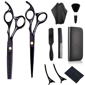 Kit de ciseaux de barbier professionnels de qualité supérieure, ciseaux à effiler, ciseaux de coiffure, ensemble de salon de coiffure en acier inoxydable - Product Image 1