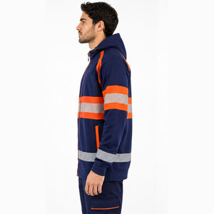 Sweat-shirt à capuche unisexe pour adulte, couleur lime, avec bas noir, prix de gros abordable, idéal pour la sécurité - Product Image 4