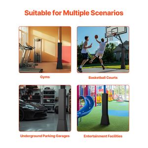 Protection de poteau de basketball robuste de 64 po de hauteur et 2 po d'épaisseur, compatible avec les poteaux carrés de 6x6 et 7x7 pouces, équipement de protection pour sports de ballon toutes saisons - Product Image 3