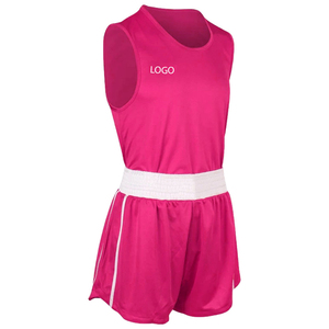 Conjuntos de Uniformes de Boxeo y MMA de Moda, Cuello Redondo, Unisex, Hechos de Poliéster, Color Rosa, Secado Rápido, Duraderos, Ligeros - Product Image 4