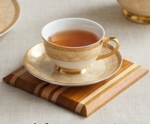 Premium Stripped Wooden <b>Coaster</b> Non-Slip <b>Table</b> Mat Modern Design For Tea Cup Placement Elegant Dining Accessory Best Prices - Product Image 1