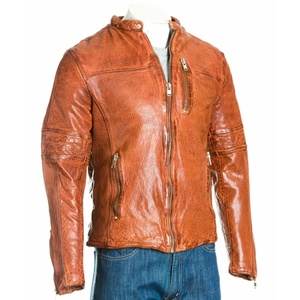Hot Selling Full Sleeve Online Best Selling Collection Featuring Solid Color Custom Inside <b>Pockets</b> Design Real Leather <b>Jacket</b> - Product Image 1