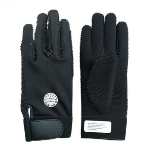 Gants d'équitation d'été en polyester flexible avec paume en cuir synthétique antidérapante et fermeture auto-agrippante - Product Image 2
